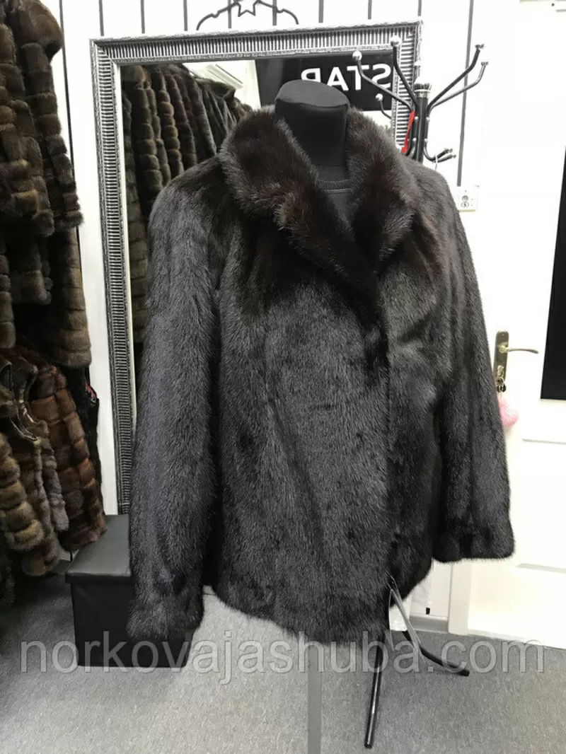 Короткий полушубок автоледи из меха норки 50 52 54 размеры 4
