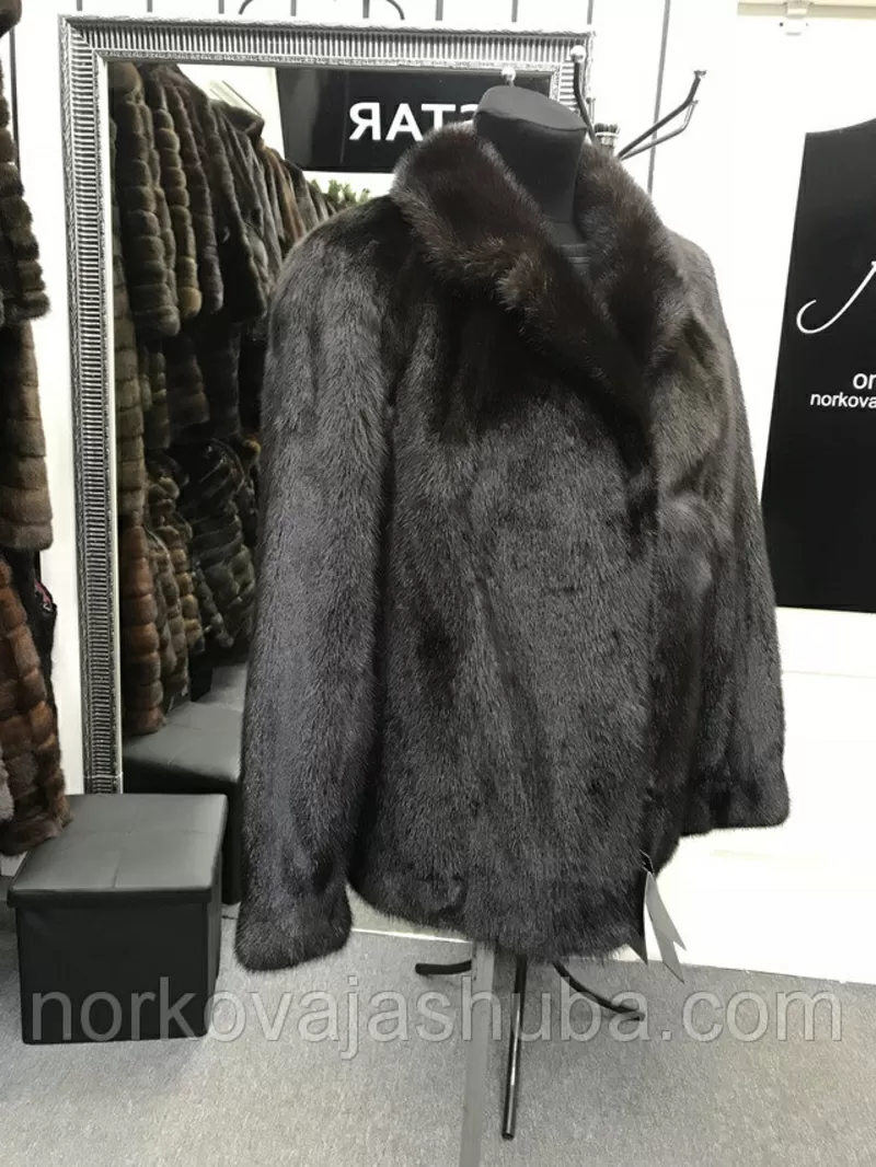 Короткий полушубок автоледи из меха норки 50 52 54 размеры 5