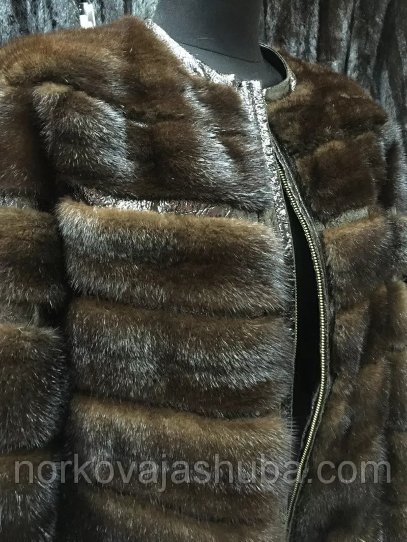 Короткая норковая шуба полушубок поперечка 46 48 размеры распродажа 4