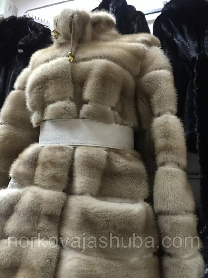 Роскошный полушубок автоледи из меха норки поперечка 46 48 размеры 5
