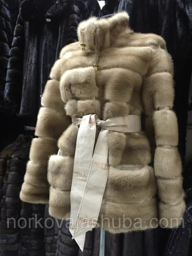 Роскошный полушубок автоледи из меха норки поперечка 46 48 размеры 4