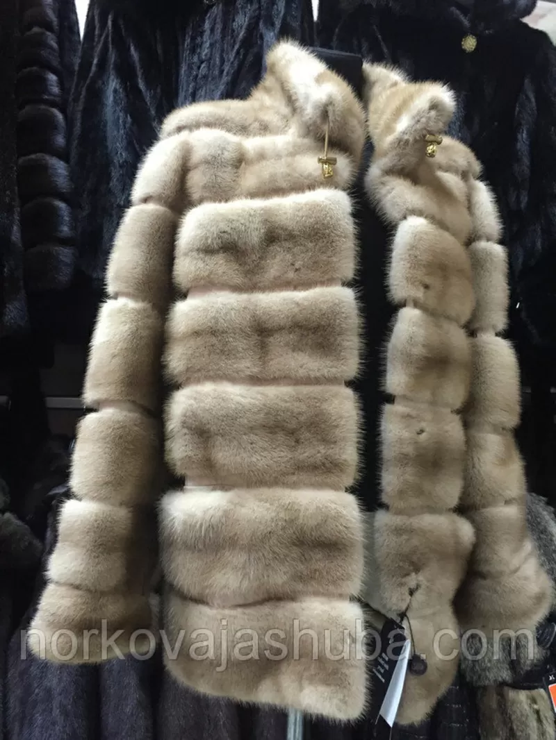 Роскошный полушубок автоледи из меха норки поперечка 46 48 размеры 3