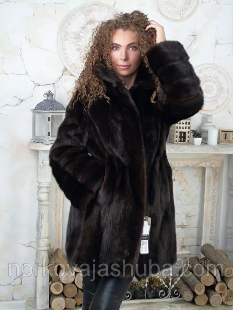 Купить женскую норковую шубу полушубок размер 42 44 5