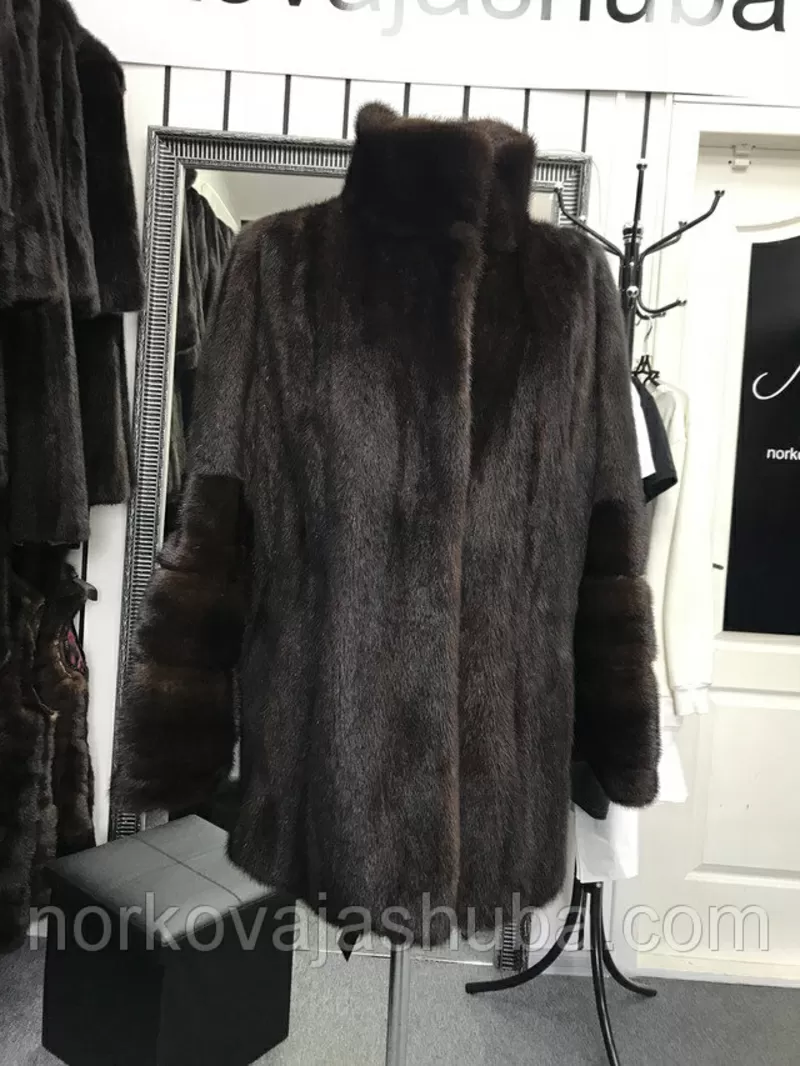 Красивый полушубок из меха норки 50 52 размеры 3