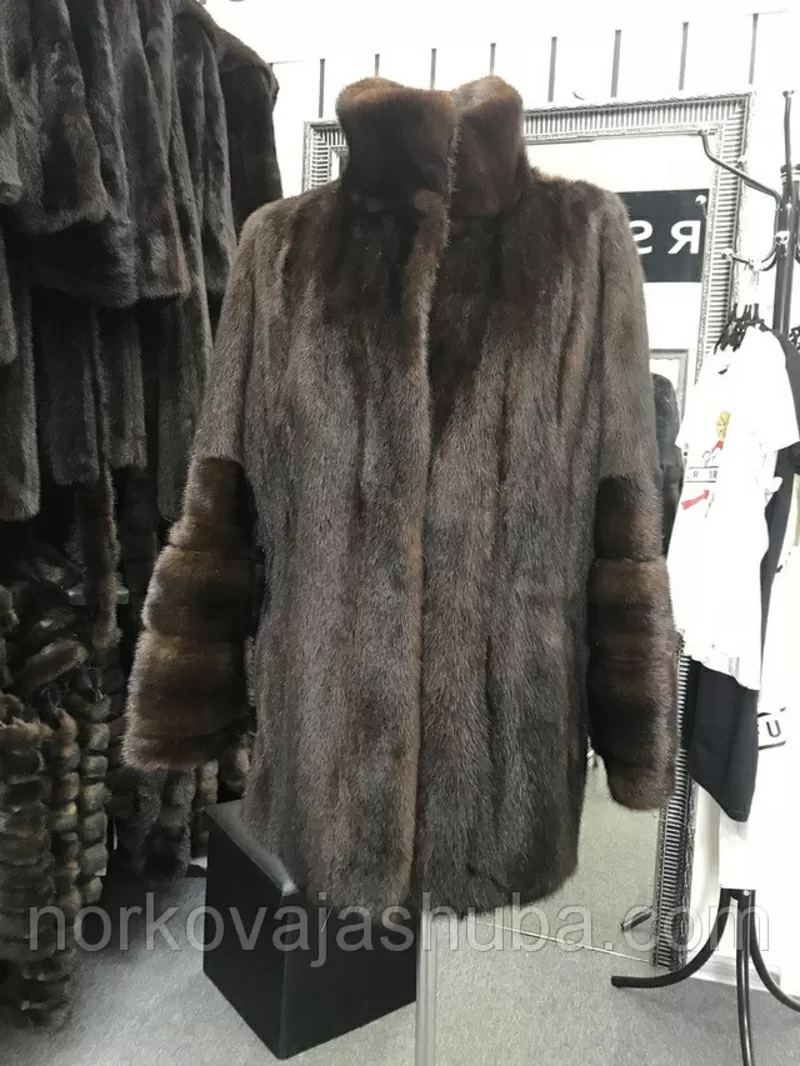 Красивый полушубок из меха норки 50 52 размеры 4