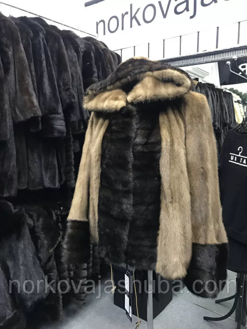 Красивая норковая шуба с капюшоном размеры 44 46 48 3