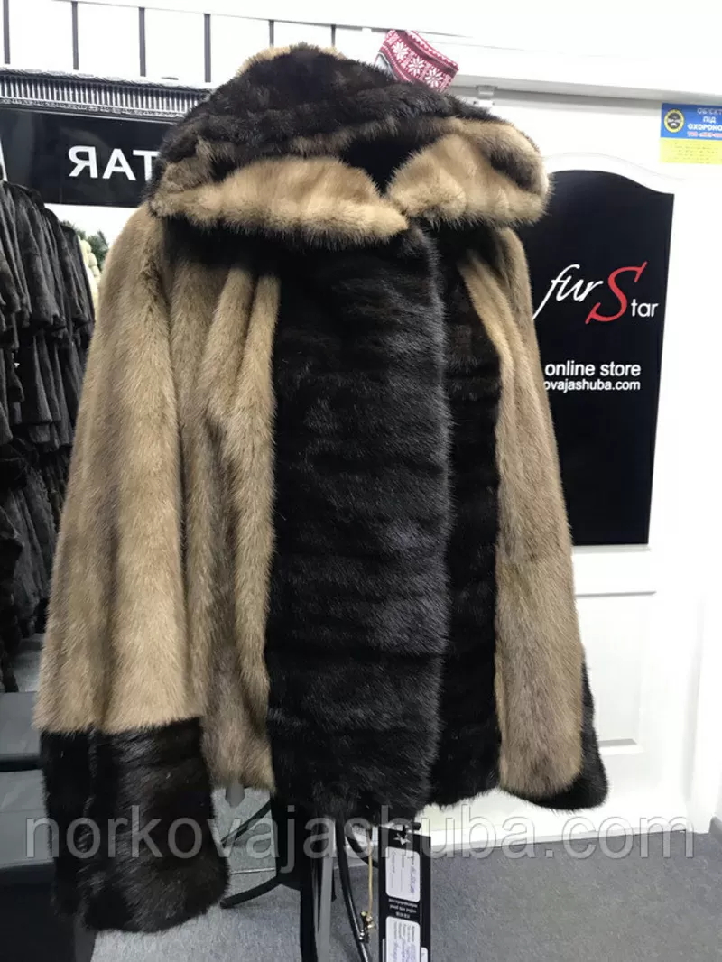 Красивая норковая шуба с капюшоном размеры 44 46 48 4