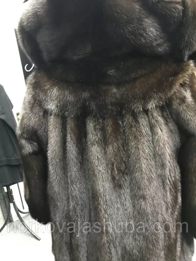 Купить полушубок из натуральной норки с капюшоном 46 48 размеры скидки 3