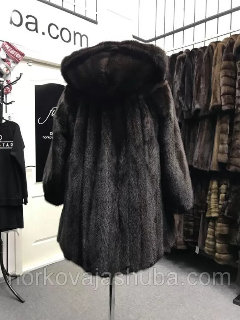 Купить полушубок из натуральной норки с капюшоном 46 48 размеры скидки 2