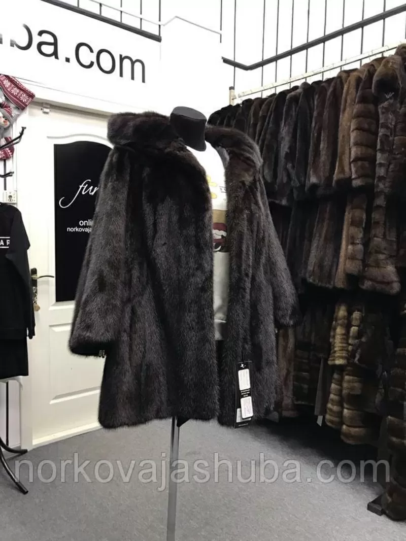 Купить полушубок из натуральной норки с капюшоном 46 48 размеры скидки 5