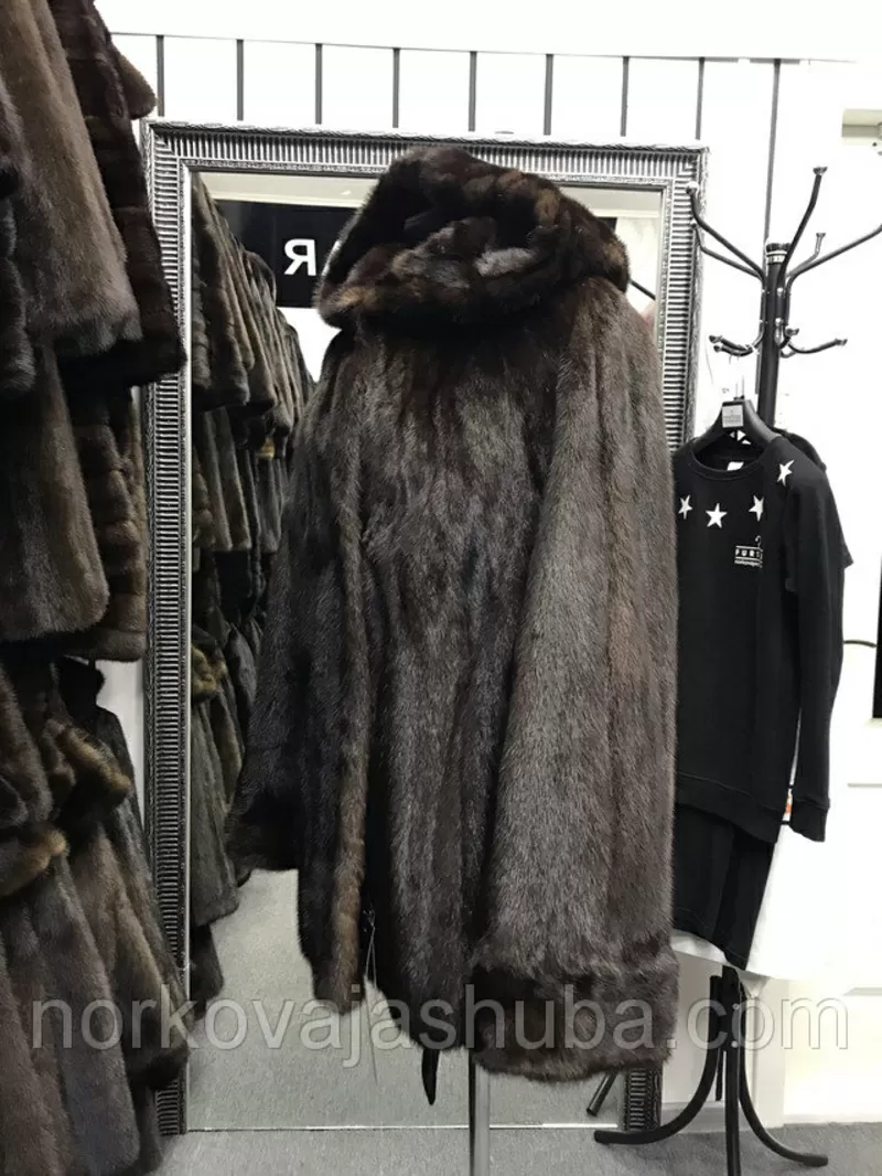Купить норковую шубу полушубок с капюшоном дешево размер от 40 до 52 4