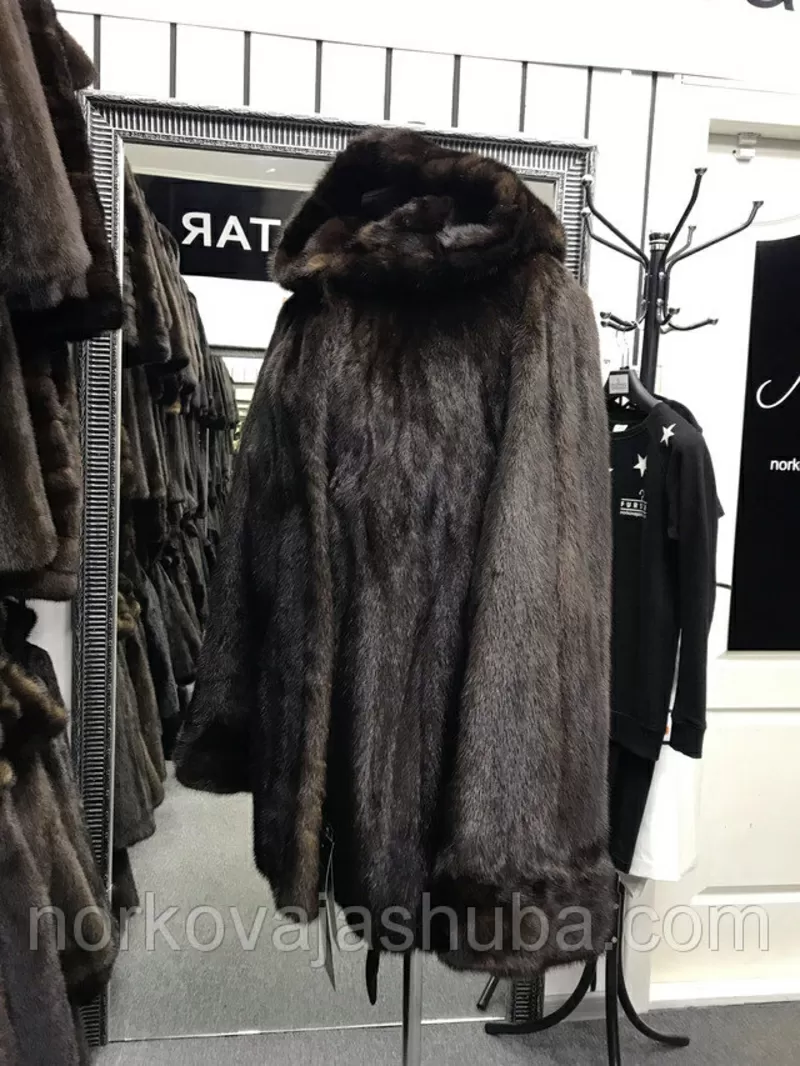 Купить норковую шубу полушубок с капюшоном дешево размер от 40 до 52 5