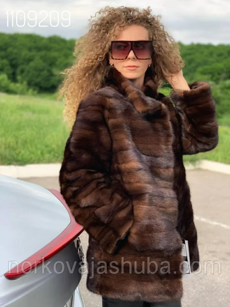 Женская шуба полушубок норковый размер 40 42 поперечка 2