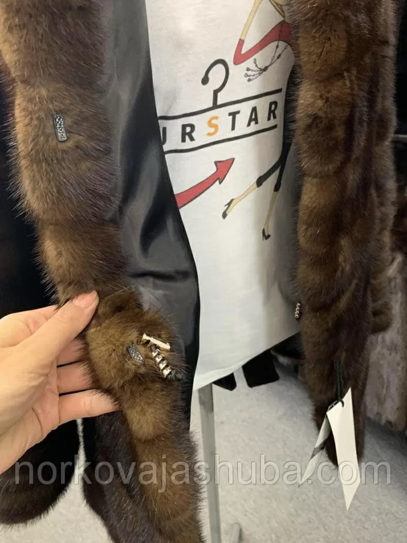 Женская шуба полушубок норковый размер 40 42 поперечка 4