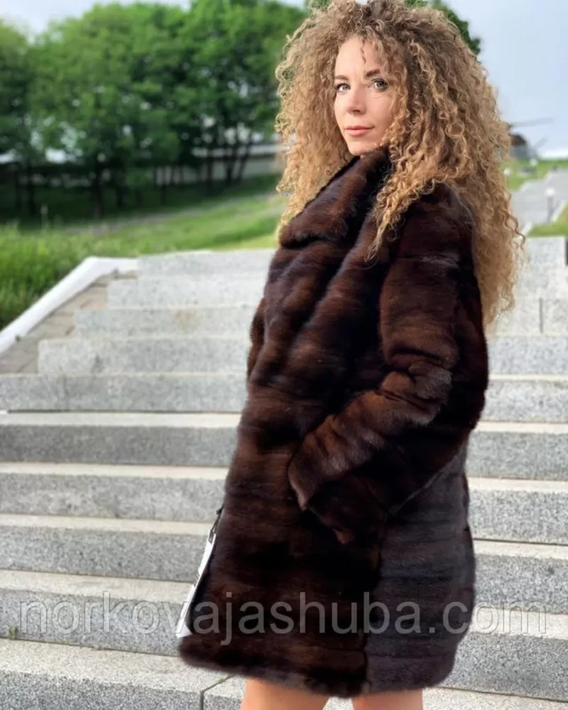 Стильная шуба норковая размер 40 42 44 поперечка 2