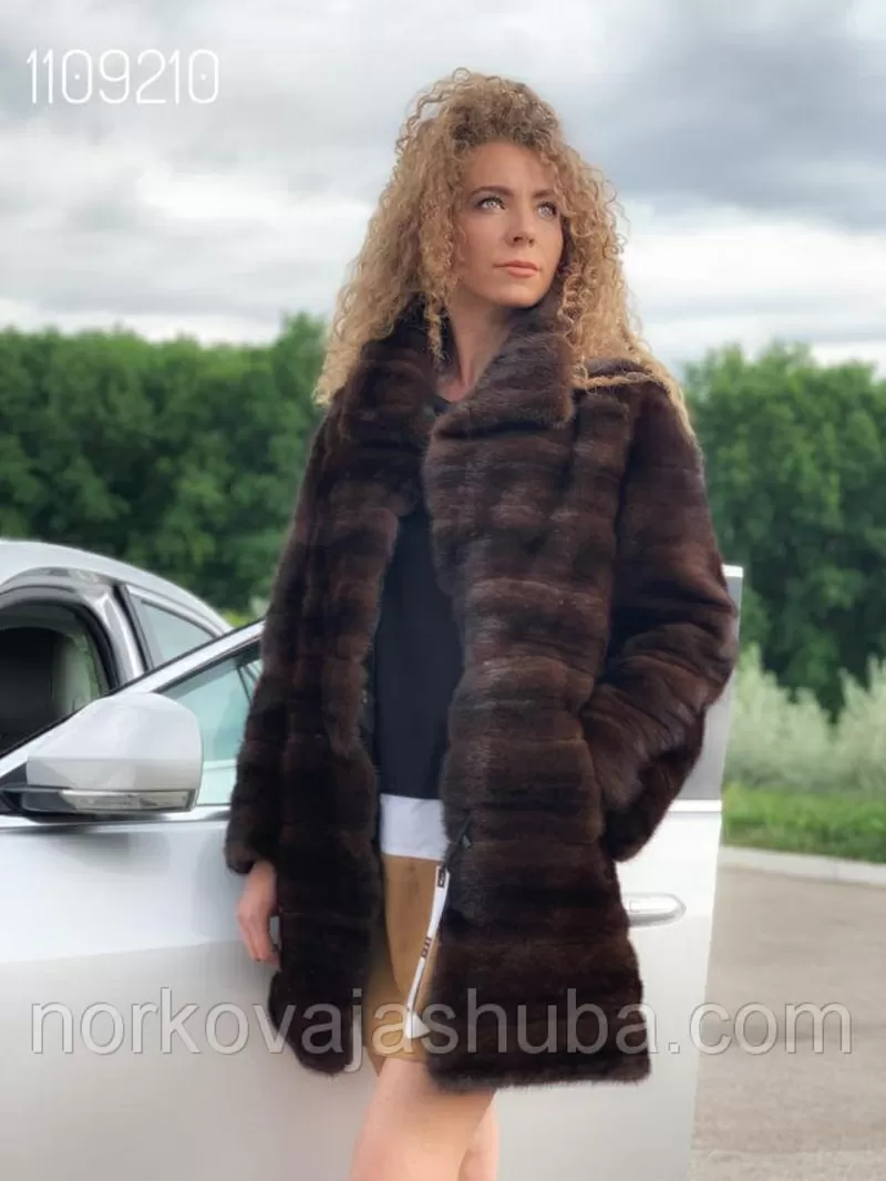 Стильная шуба норковая размер 40 42 44 поперечка 3