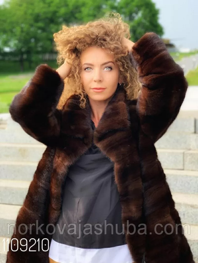 Стильная шуба норковая размер 40 42 44 поперечка 4