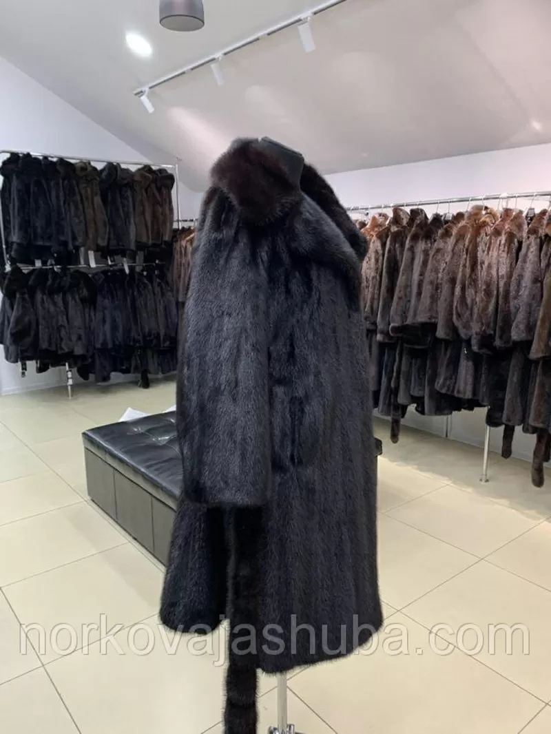 Фирменная норковая шуба размер 46 48 50 под пояс 3