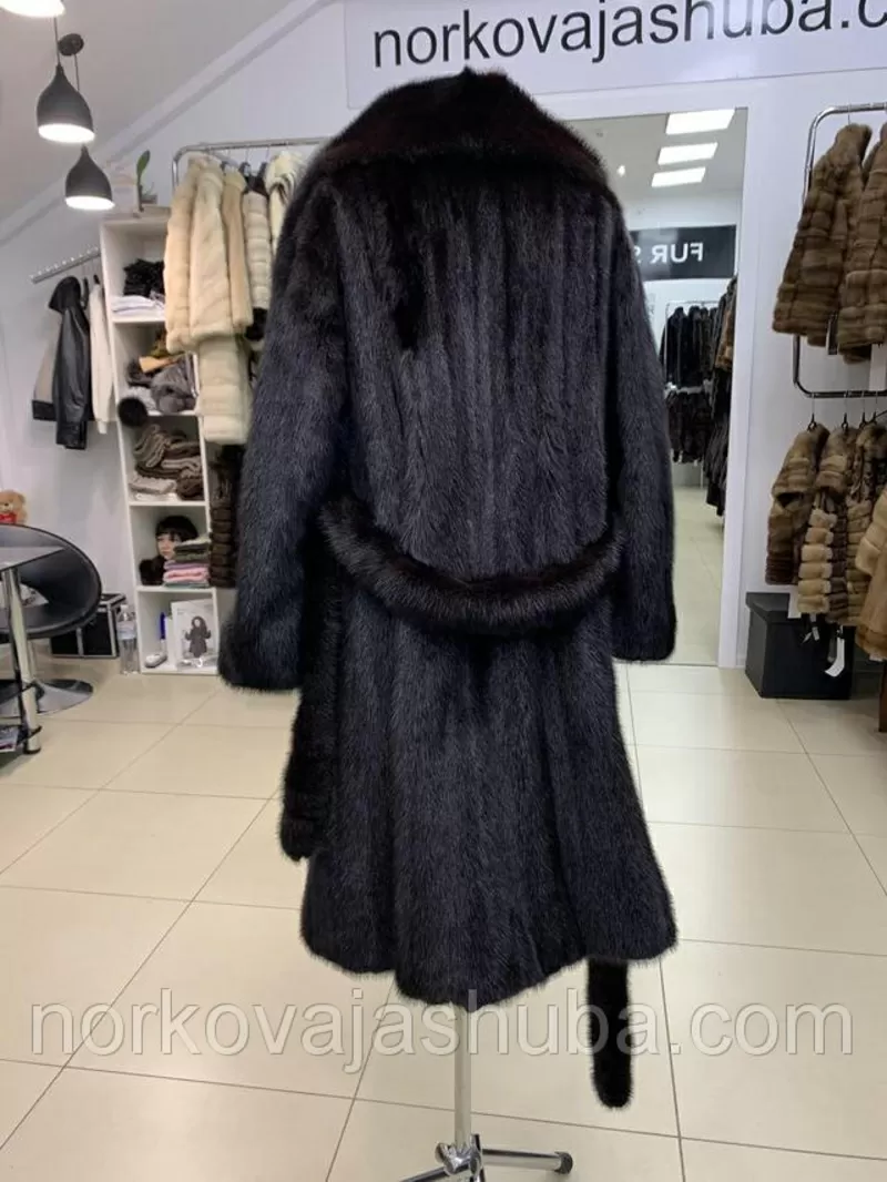 Фирменная норковая шуба размер 46 48 50 под пояс 4