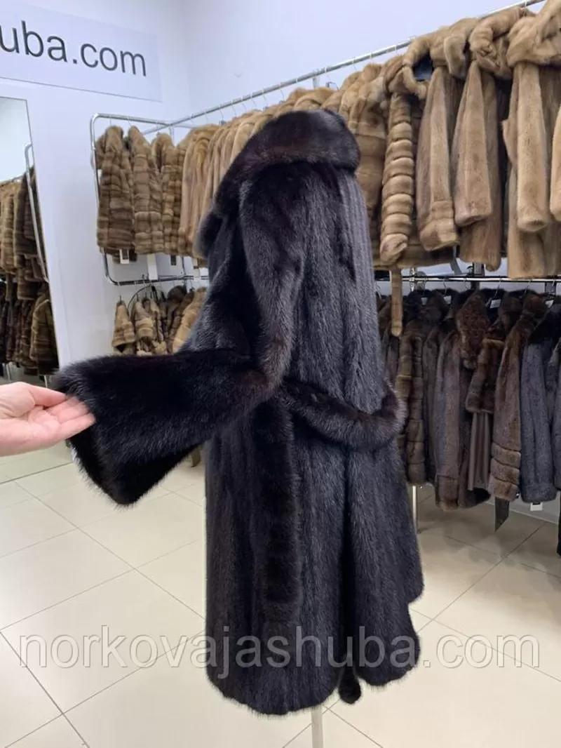 Фирменная норковая шуба размер 46 48 50 под пояс 5