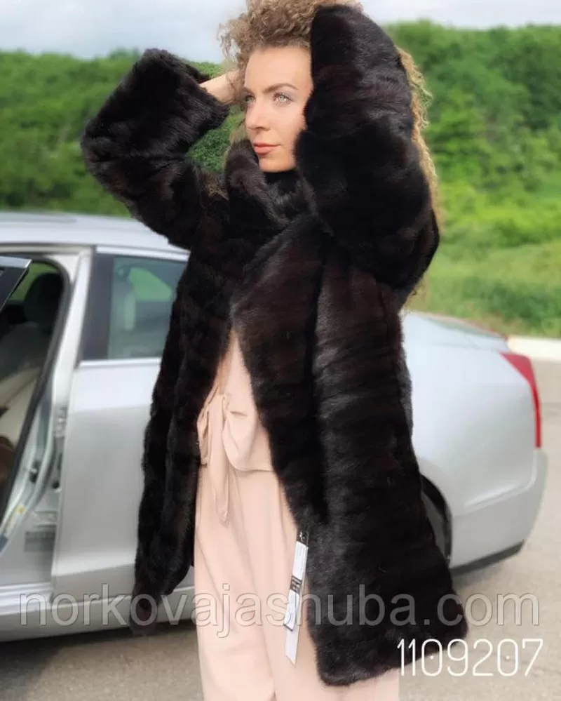 Женская шуба норковая френч поперчека размер 44 46 2