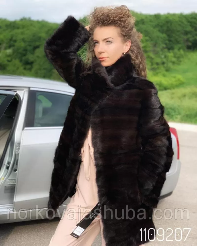 Женская шуба норковая френч поперчека размер 44 46 3