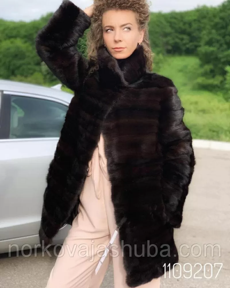 Женская шуба норковая френч поперчека размер 44 46 5