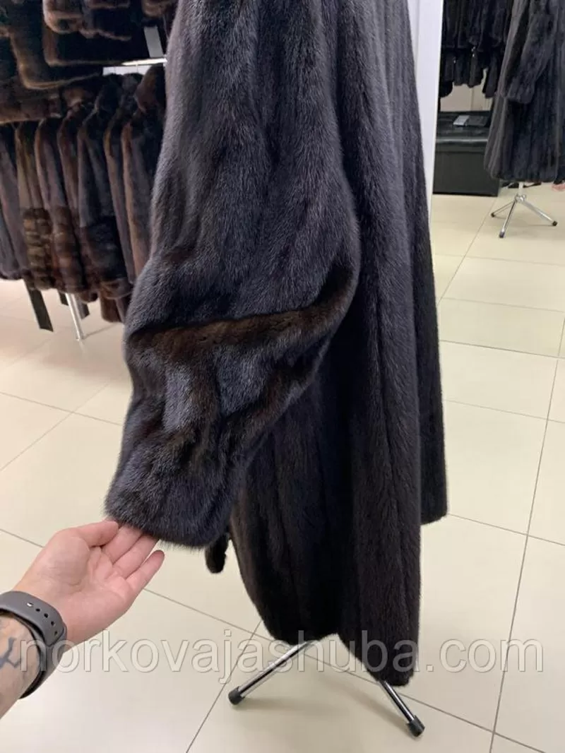 Длинная норковая шуба женская размер 48 50 классика 5