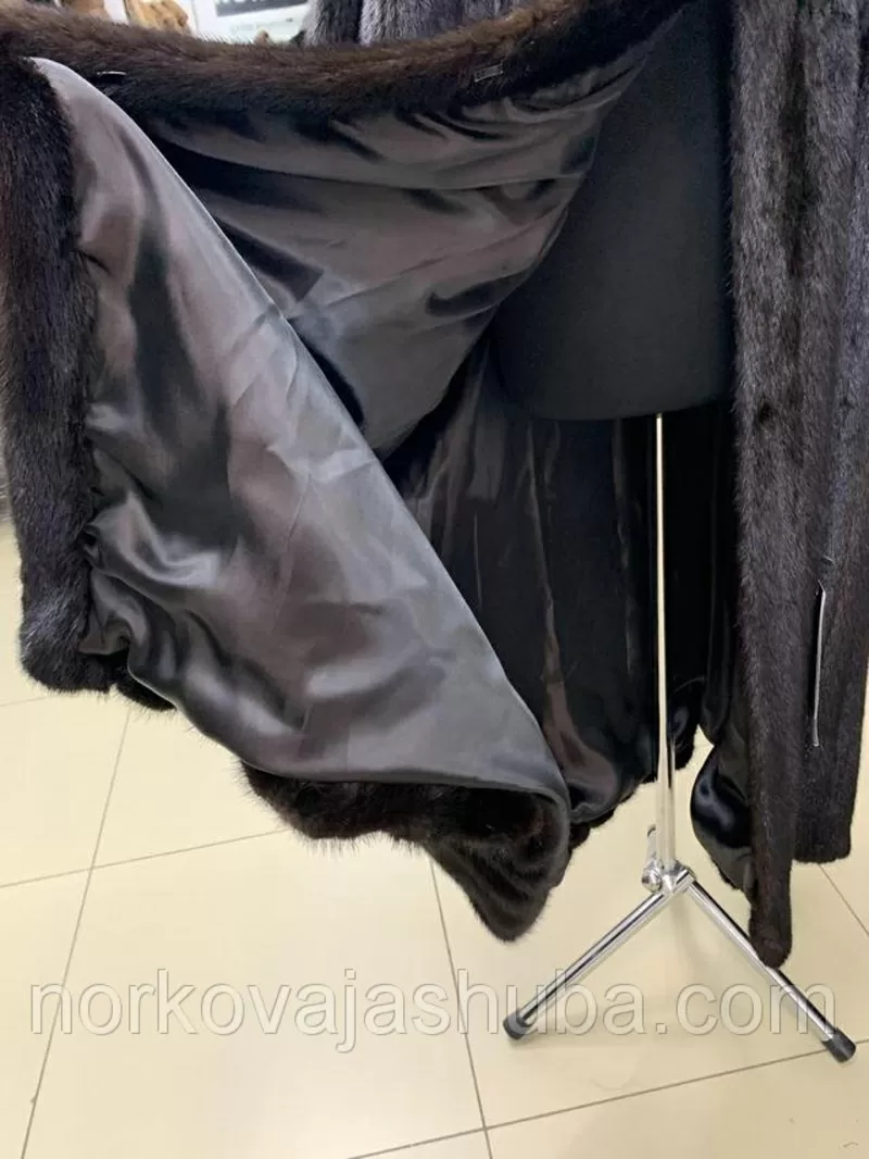 Женская длинная шуба норковая размер 56 58 5